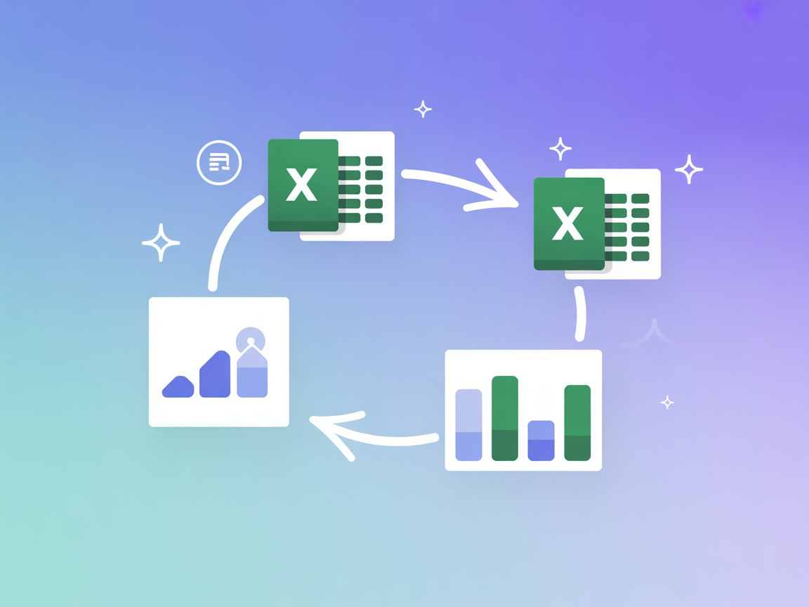 Vector minimalista de operaciones y automatización de archivos de Excel