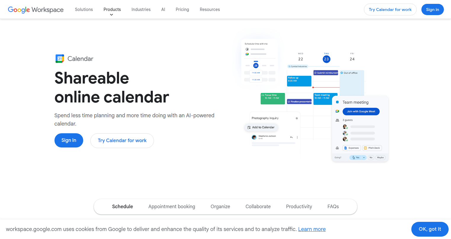 Google Calendar website