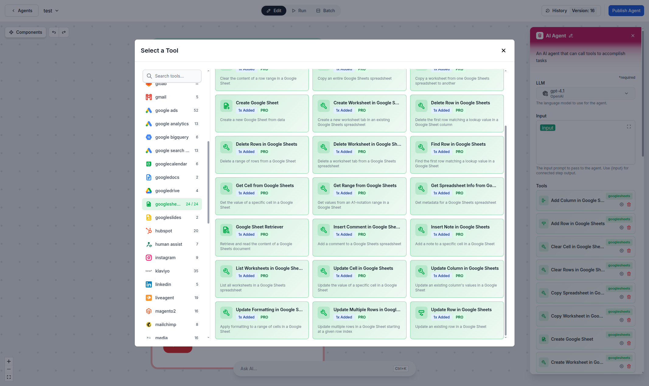 Google Sheets spreadsheet automation with FlowHunt