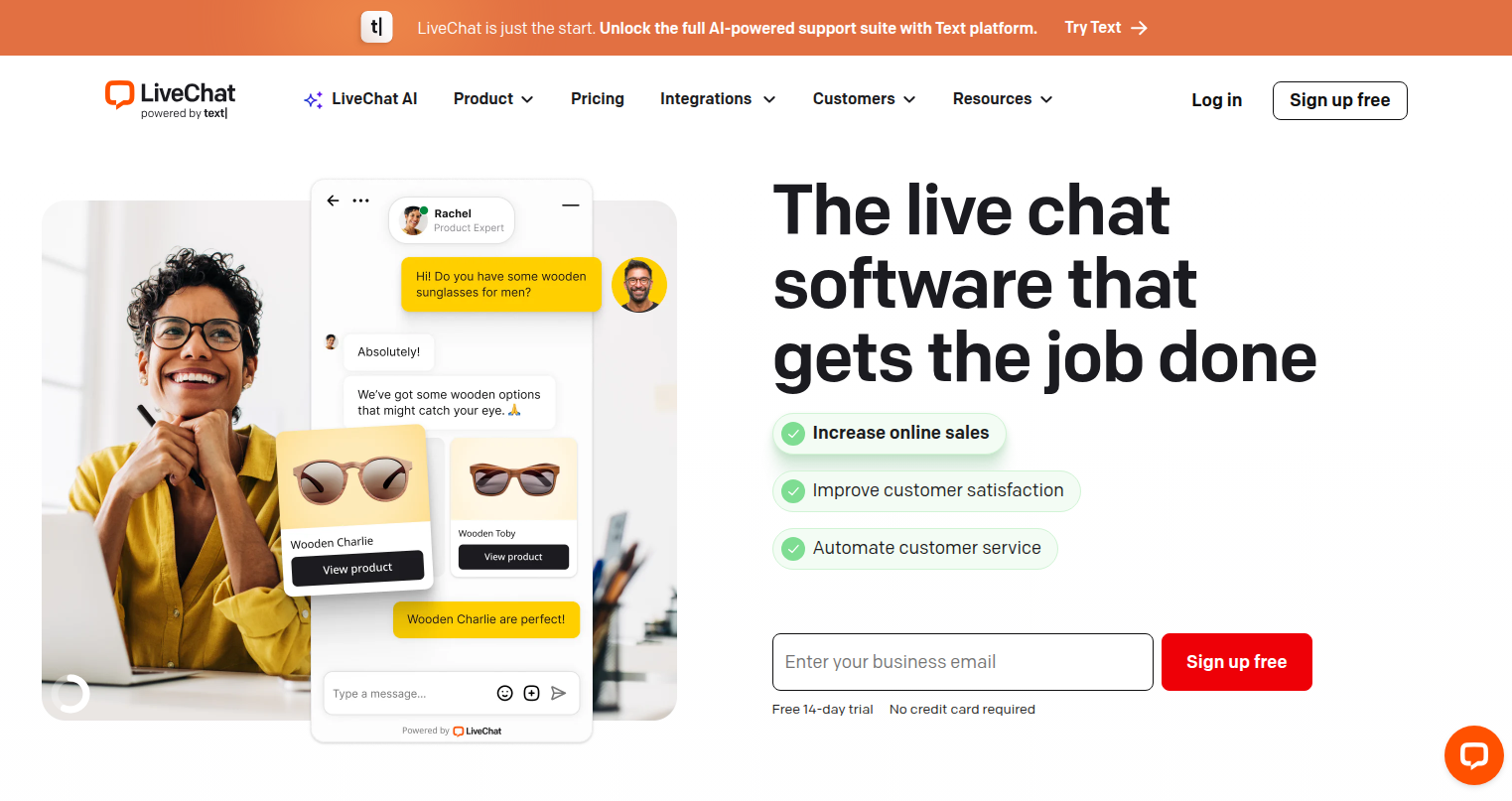 LiveChat website
