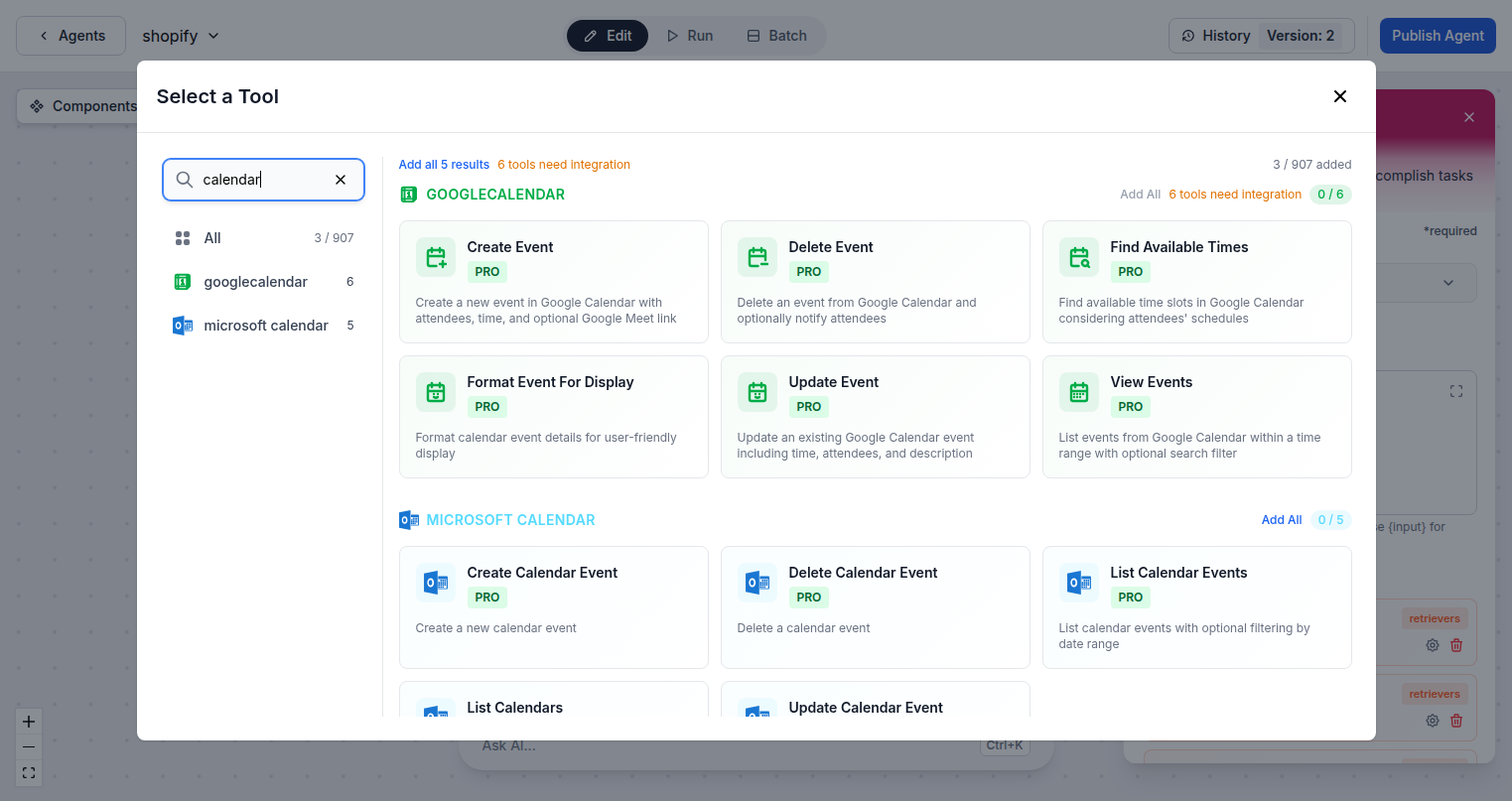 FlowHunt Microsoft Calendar integration components
