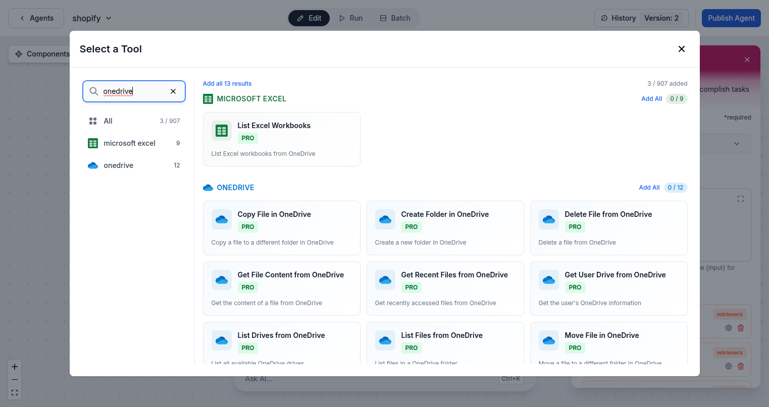 FlowHunt Microsoft OneDrive integration components