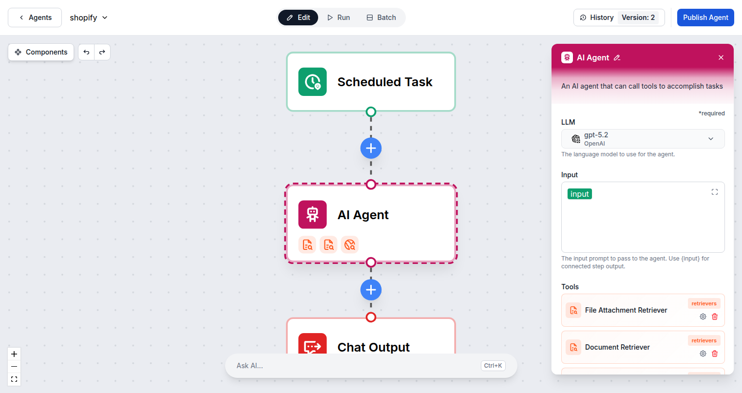 FlowHunt AI agent managing Microsoft Planner tasks