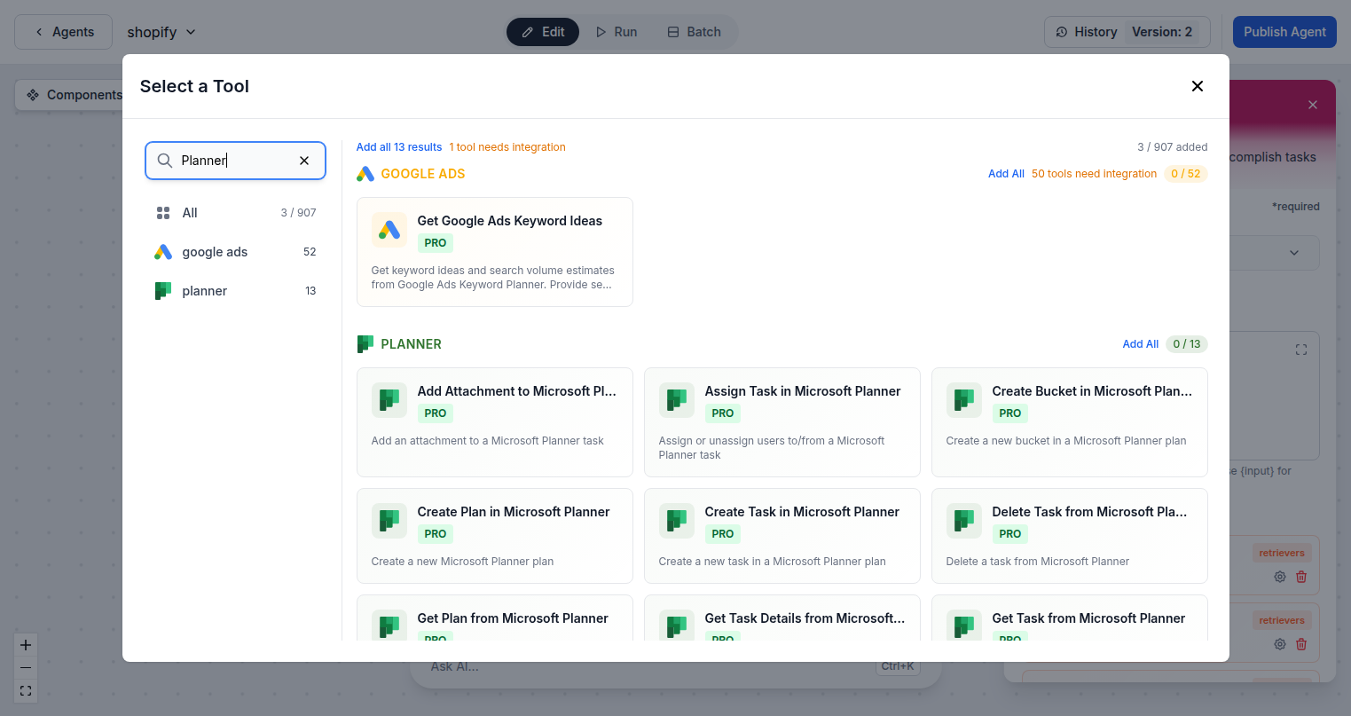 FlowHunt Microsoft Planner integration components