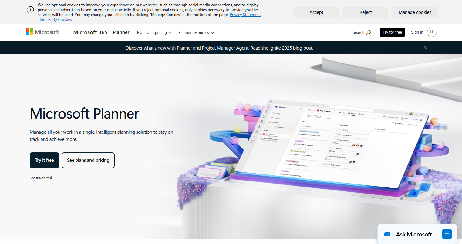 Microsoft Planner website