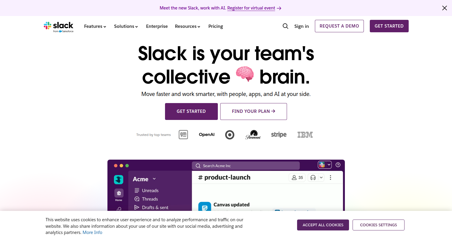 Slack website