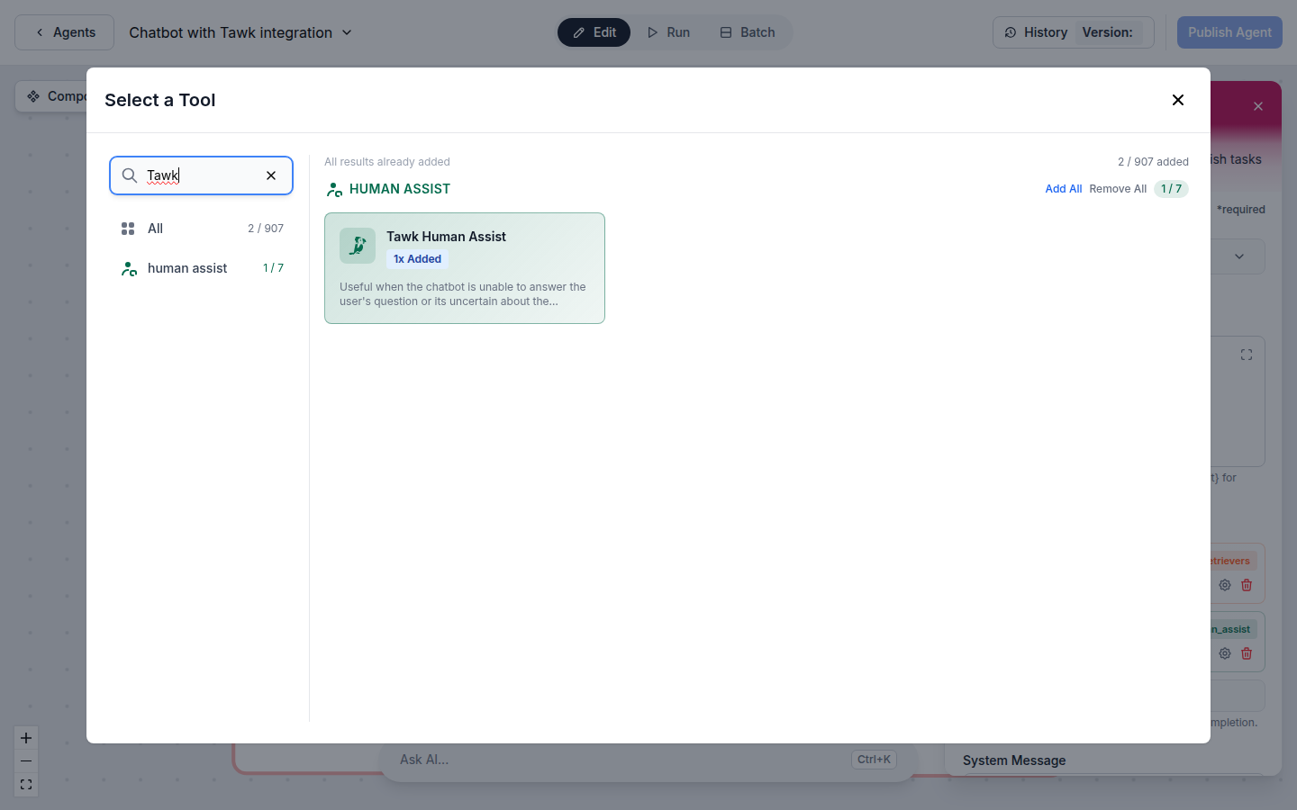 FlowHunt Tawk integration components