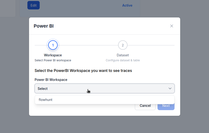 FlowHunt PowerBI Observability Settings