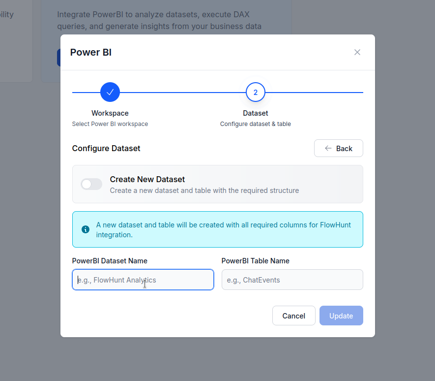 FlowHunt PowerBI Observability Settings