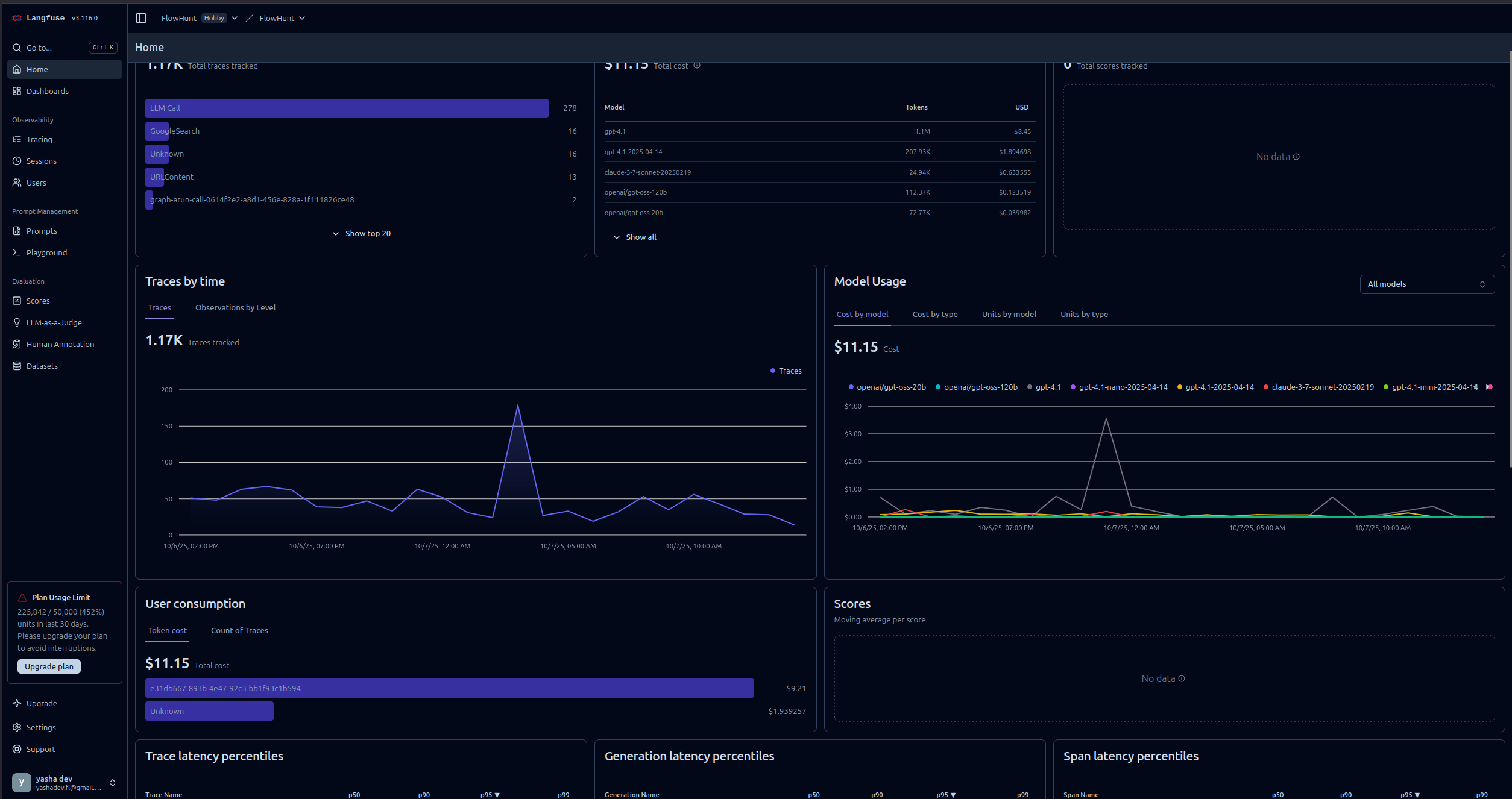 Langfuse에서 추적 확인