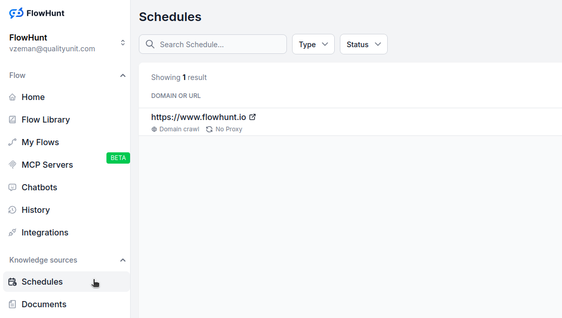 Navigeer naar Schema’s