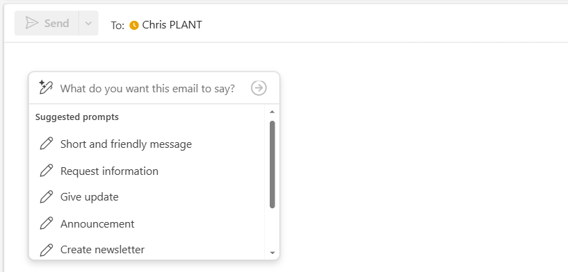 Inline-Entwurfssteuerung im Outlook-Verfassen-Fenster