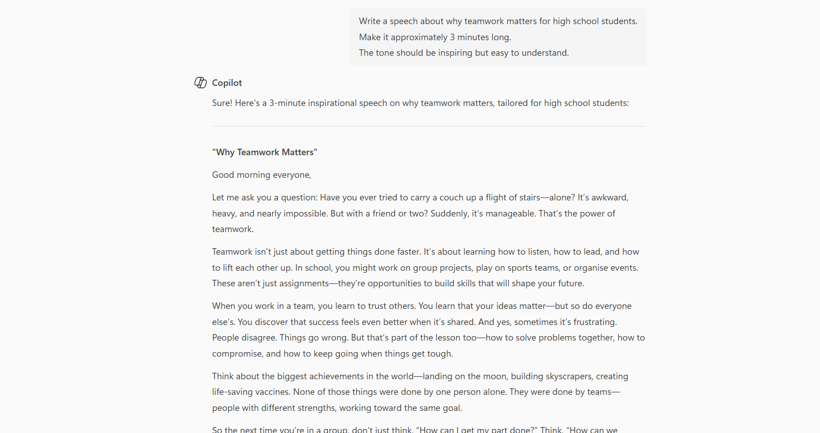 How to paste the prompt into Copilot and see the result?