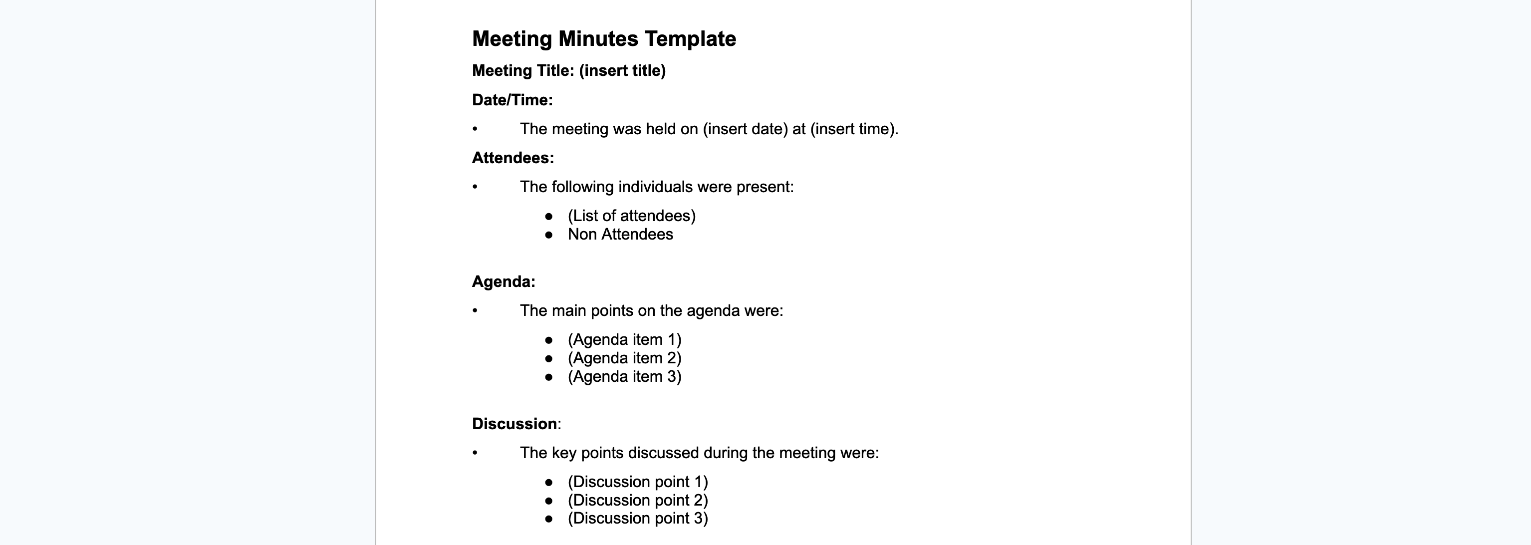 meeting minutes template