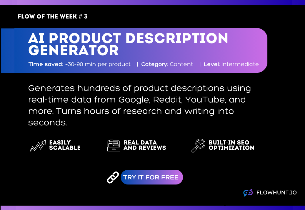 Flow of the Week #3: Generátor popisu produktu s AI