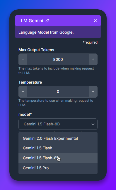 LLM Gemini Component