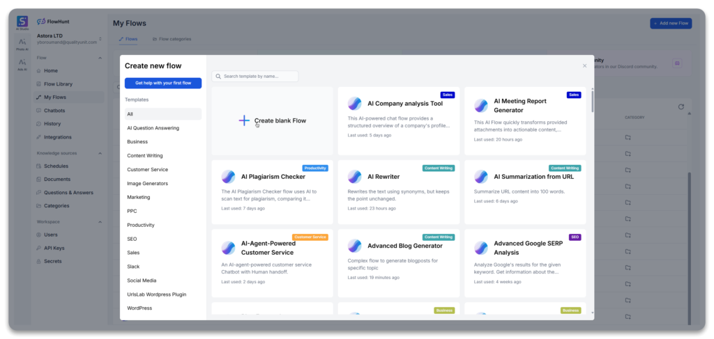 Create a New Flow in FlowHunt