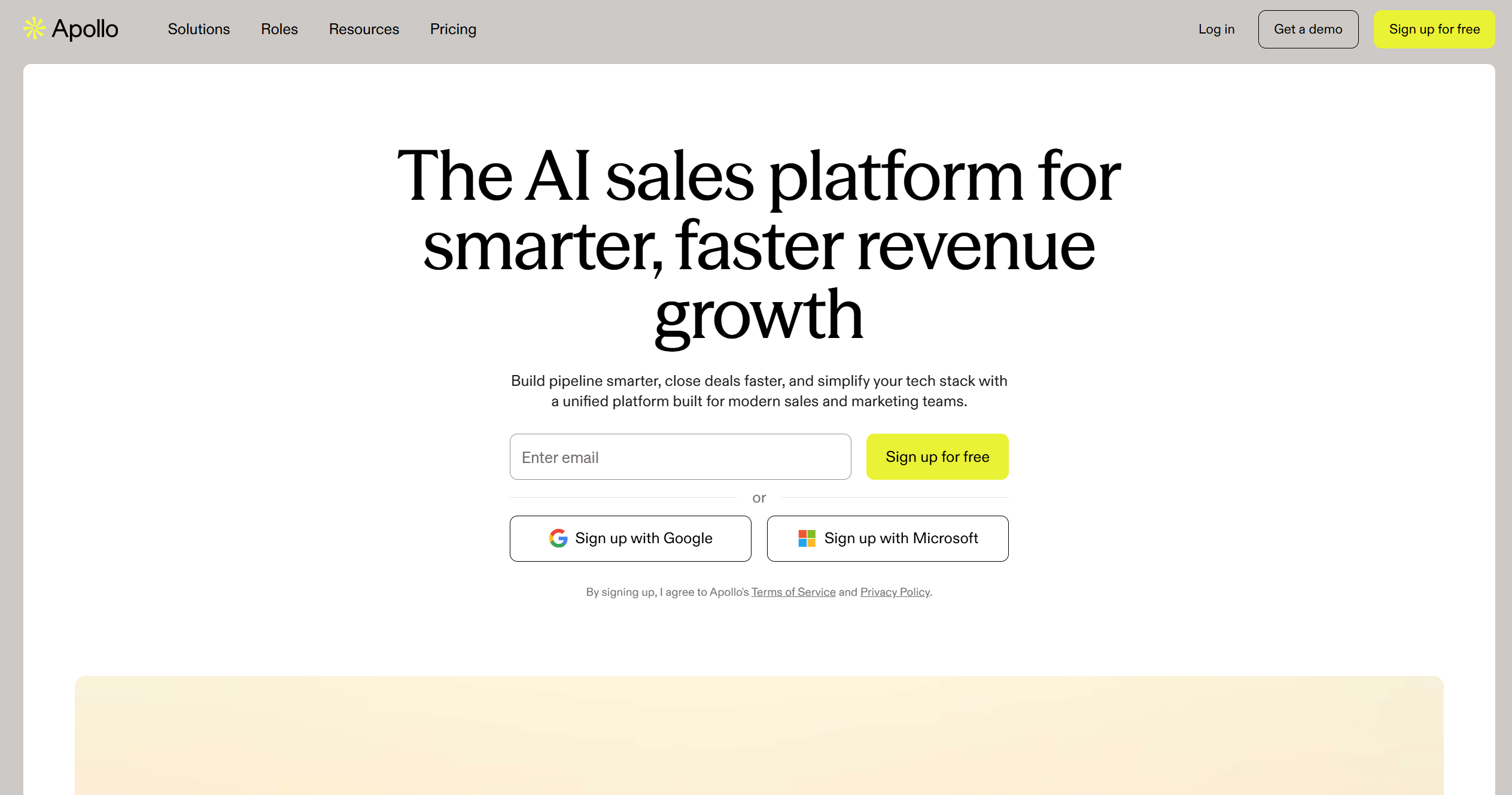Apollo.io homepage