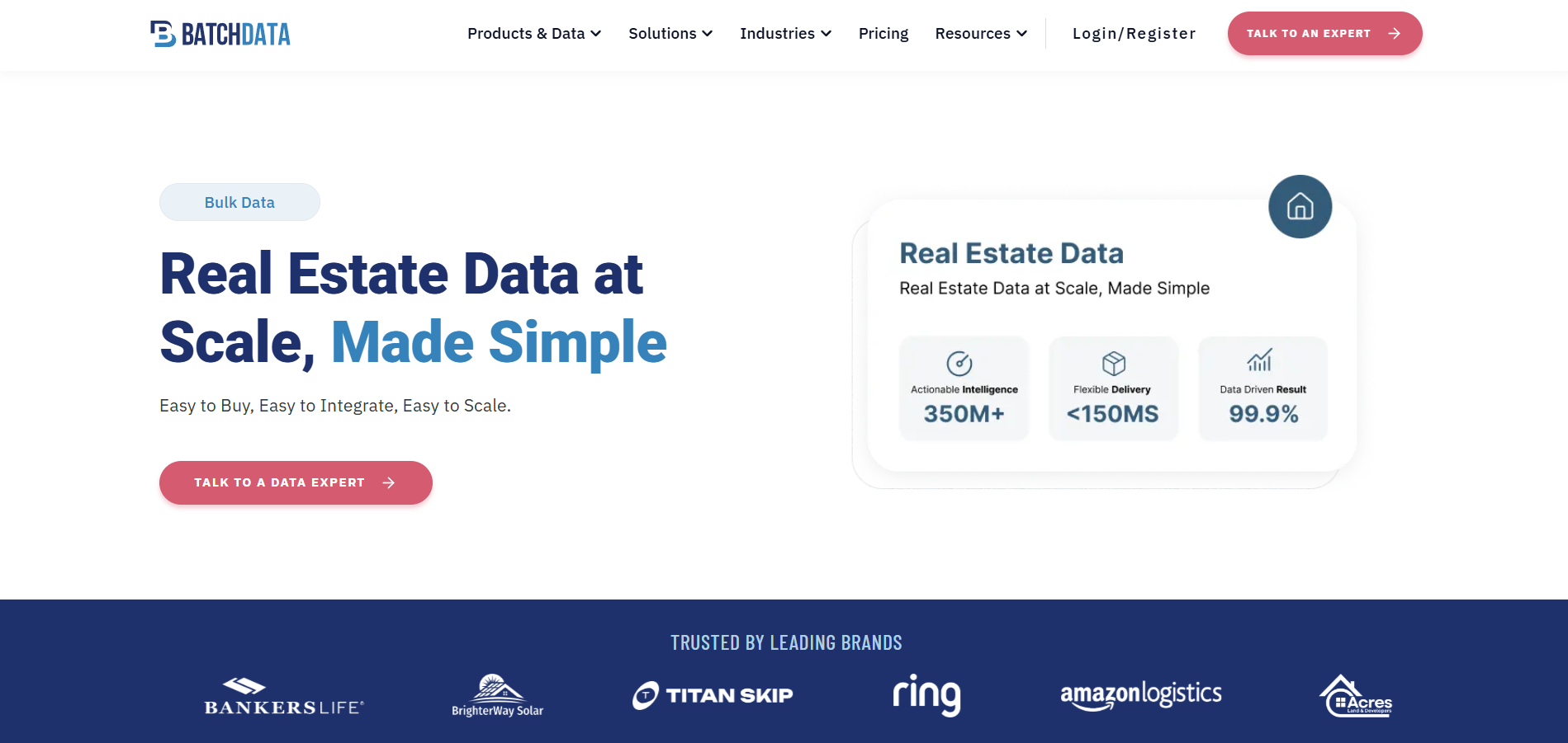 BatchData home page screenshot