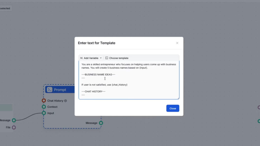 Adding the Prompt Component