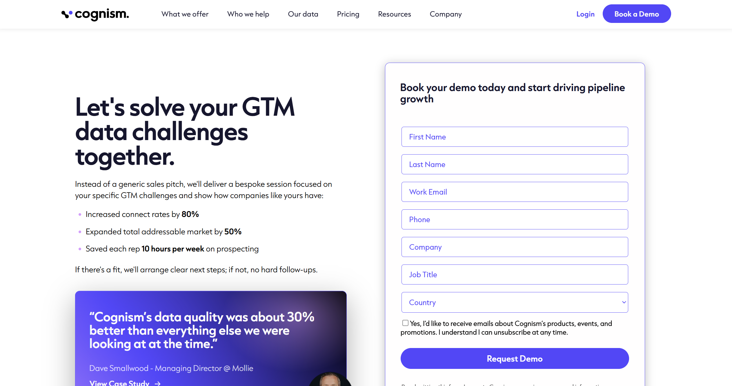 Cognism B2B intelligence platform home page