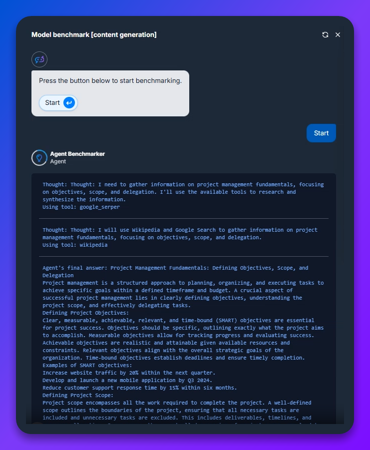 Project management prompt