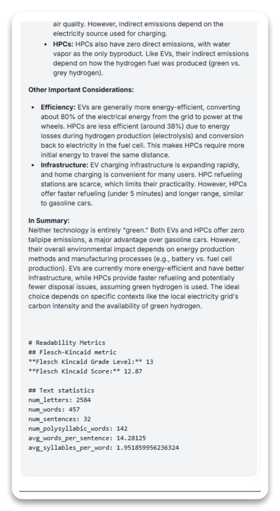 Gemini 2.5 Pro Environmental Impact Comparison Output