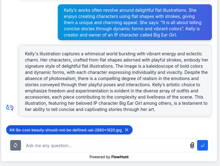 Generated description result screenshot