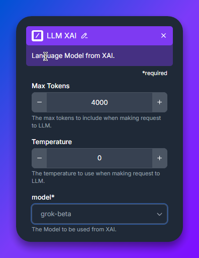 LLM OpenAI component for Grok Beta