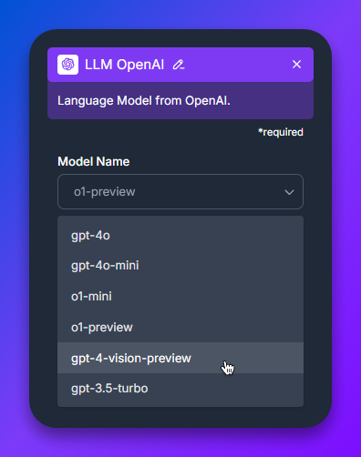 LLM OpenAI component in Flowhunt