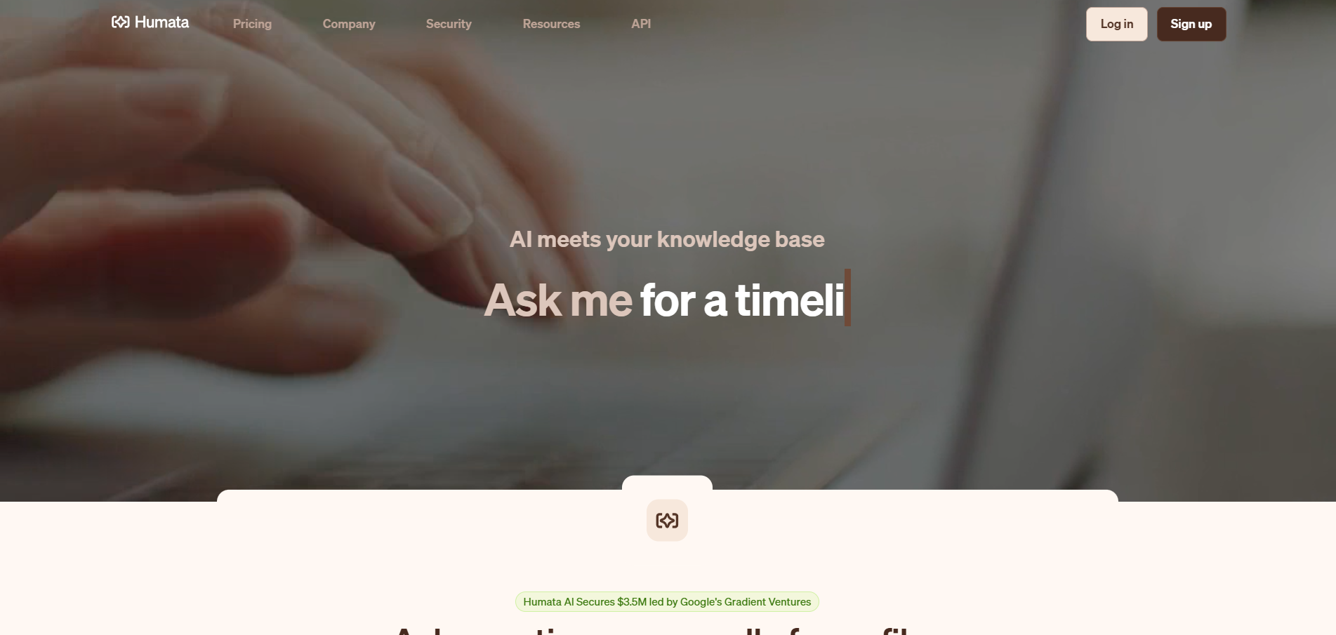 Humata AI home page screenshot