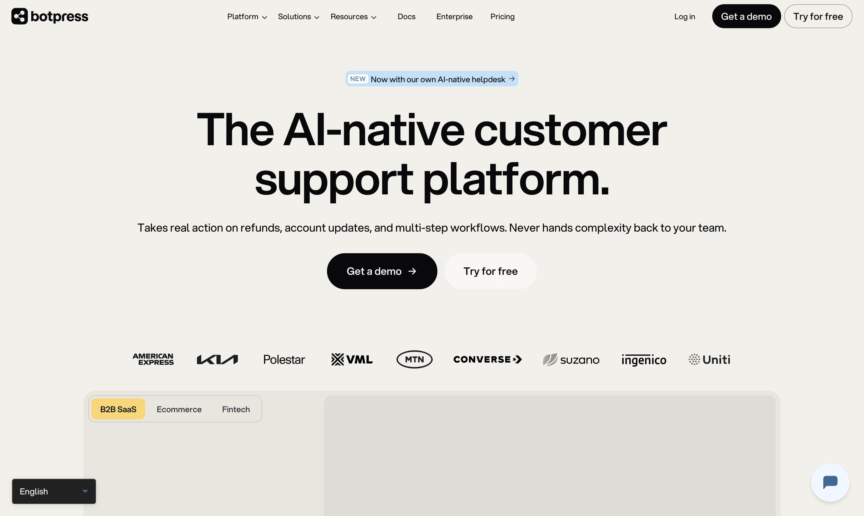 Botpress no-code AI agent platform homepage