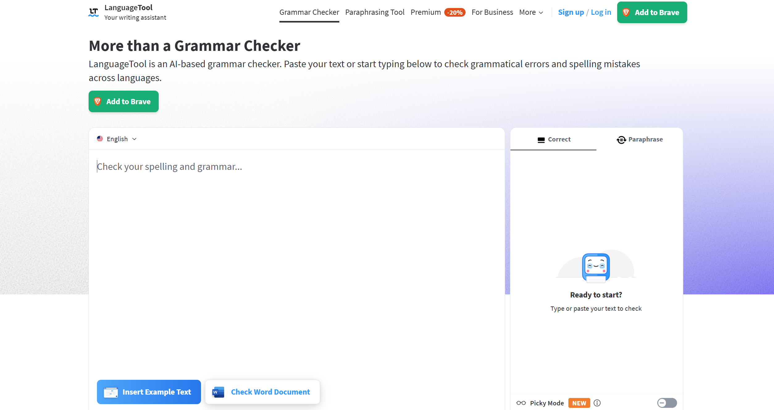 LanguageTool homepage screenshot