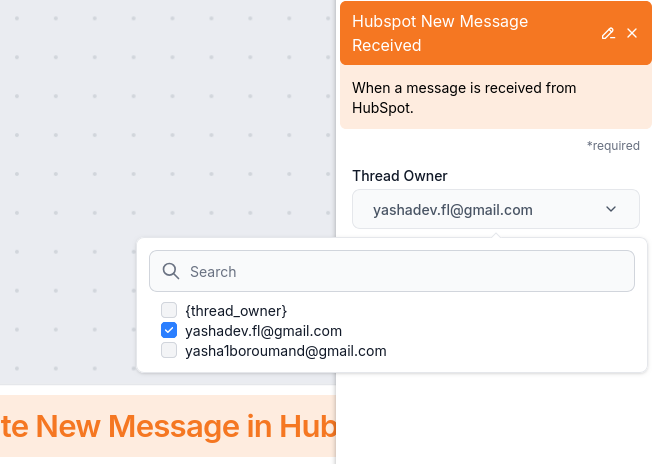 Hubspot trigger for bot user