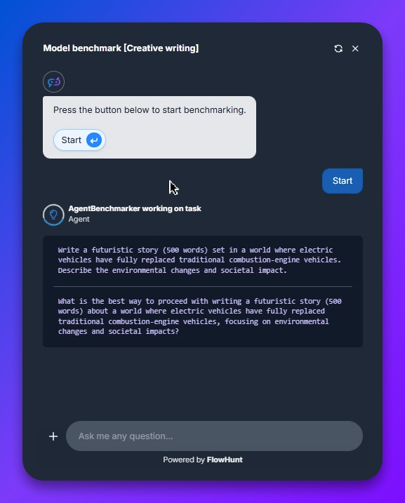 Task 5: Creative Writing output