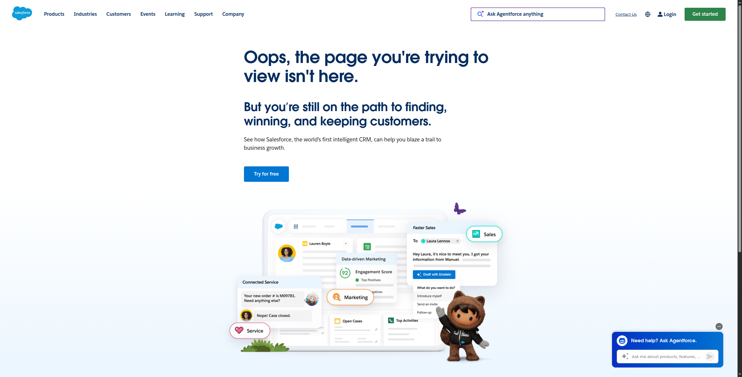Salesforce Agentforce pricing page