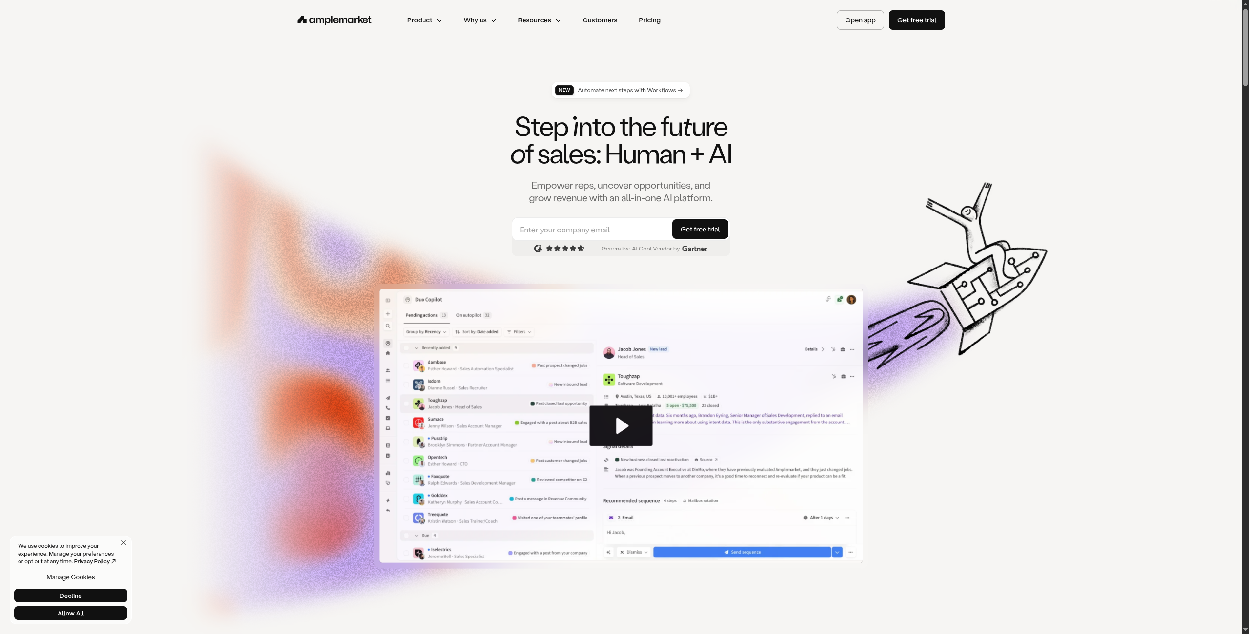 Amplemarket pricing page