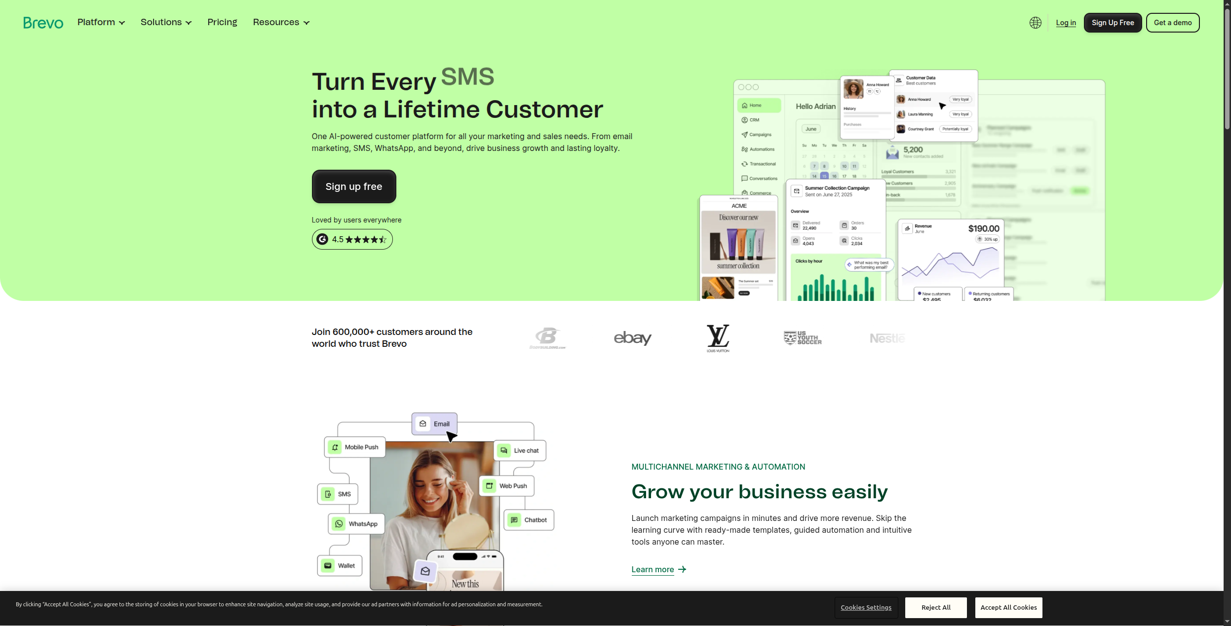 Brevo multi-channel marketing automation platform