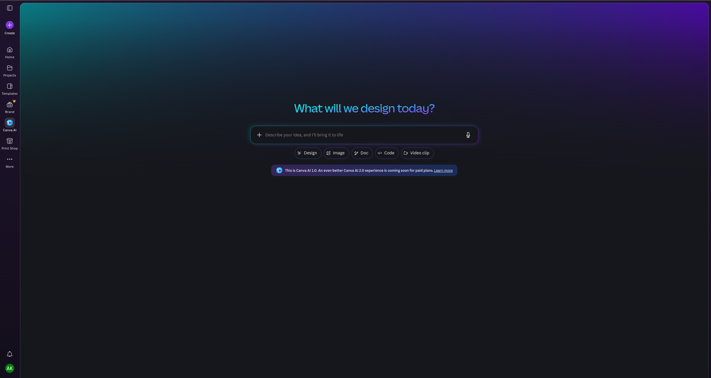 Canva AI image generator