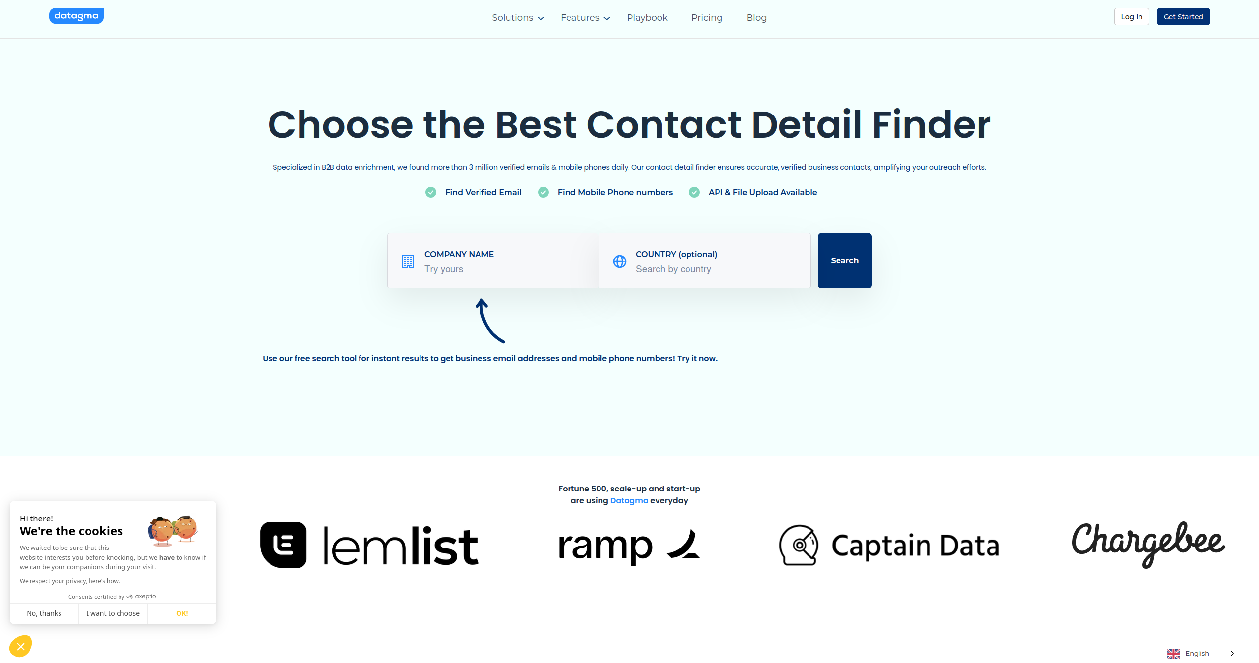 Datagma pay-per-result lead enrichment API