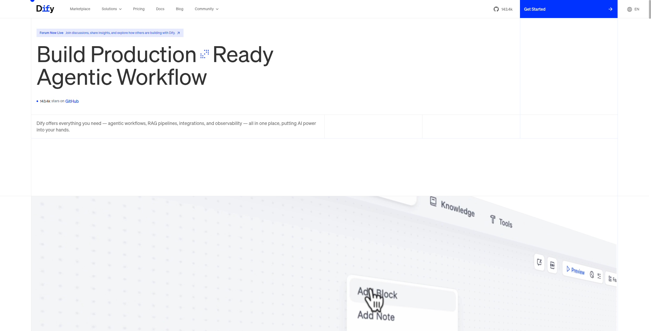 Dify dashboard