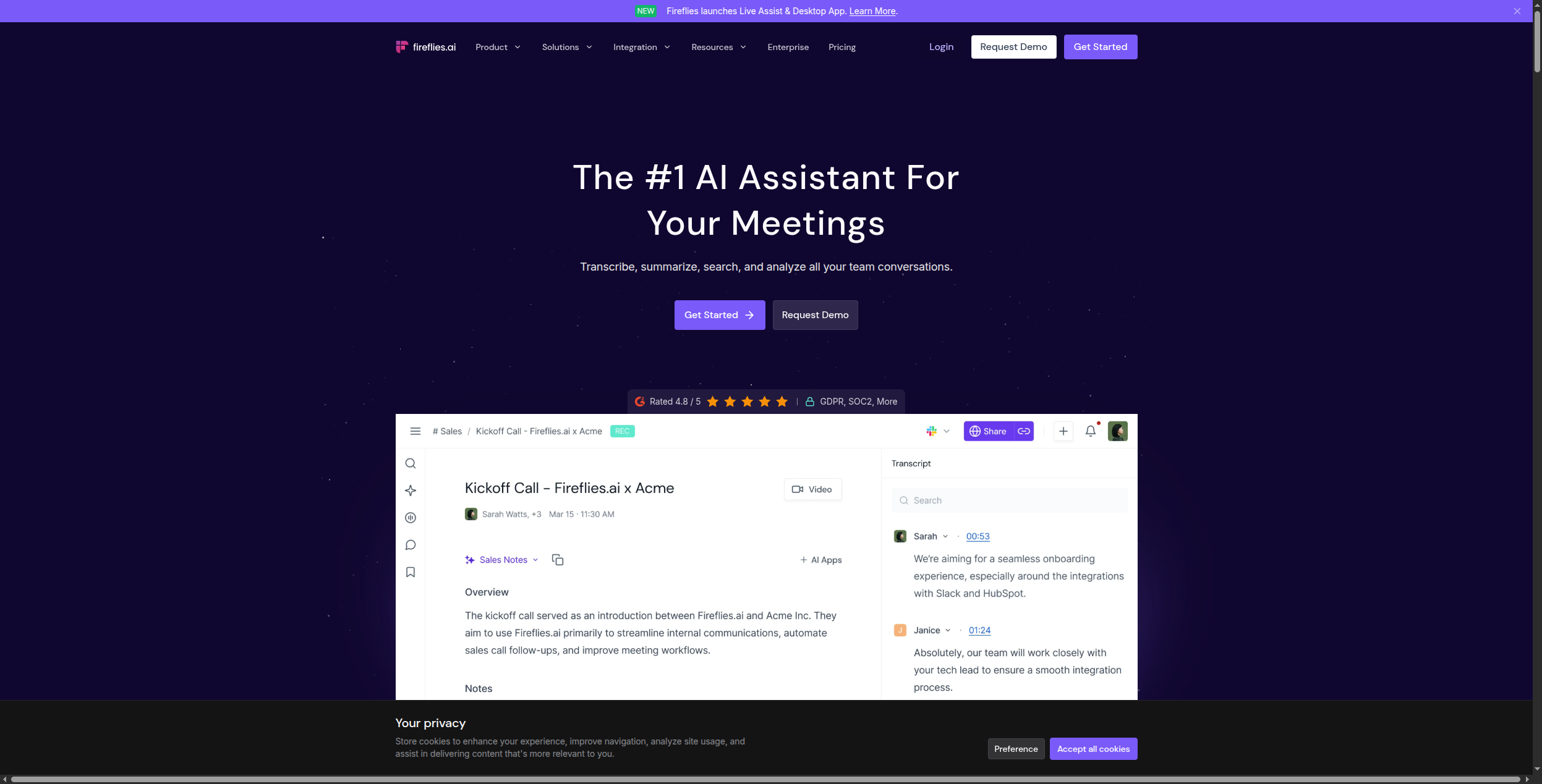 Fireflies.ai meeting recording and action items