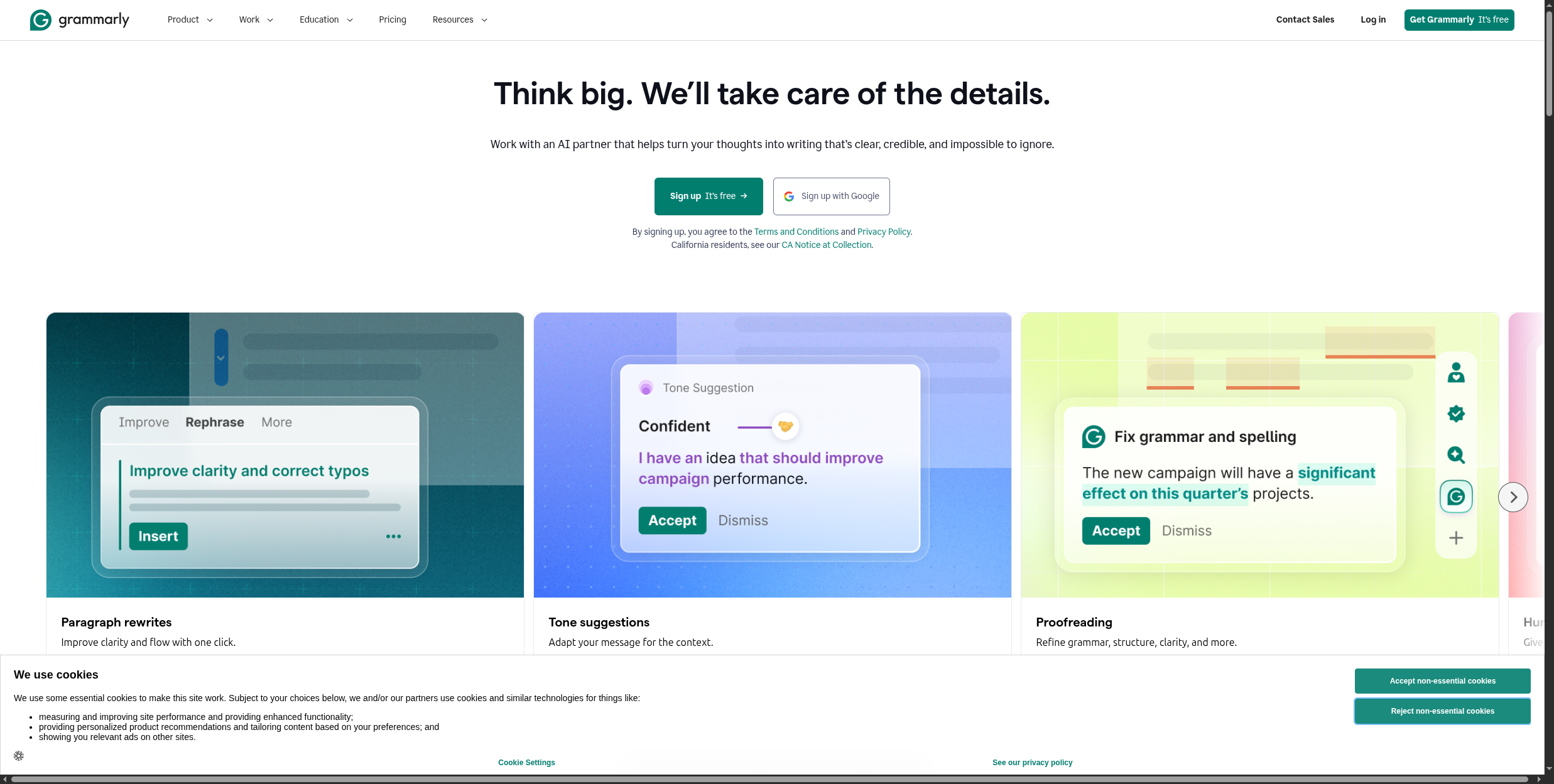 Grammarly AI writing assistant