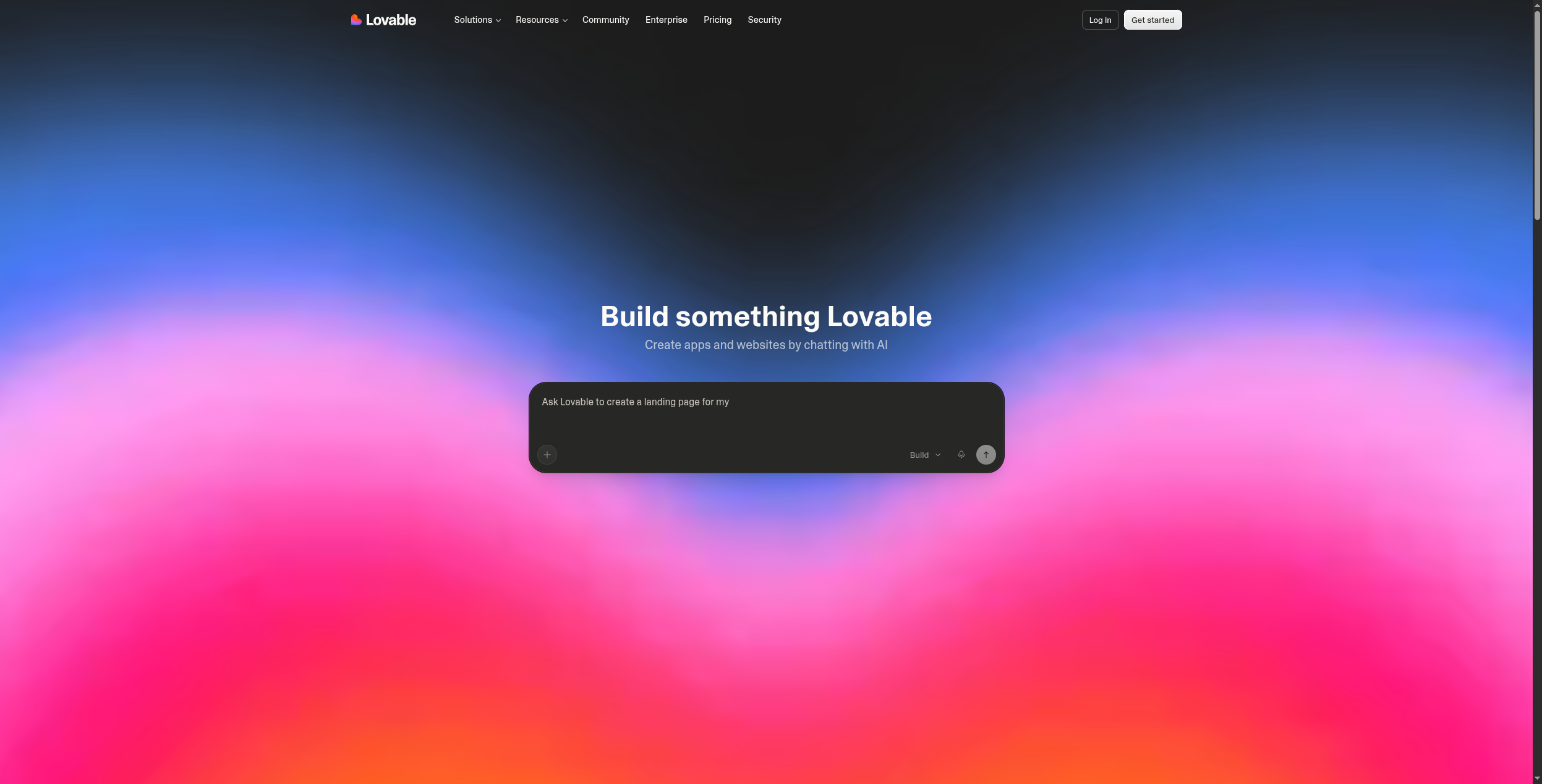 Lovable AI app builder interface