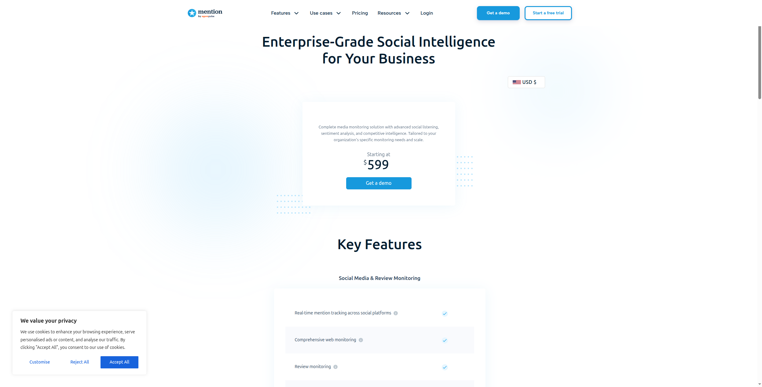 Mention pricing plans
