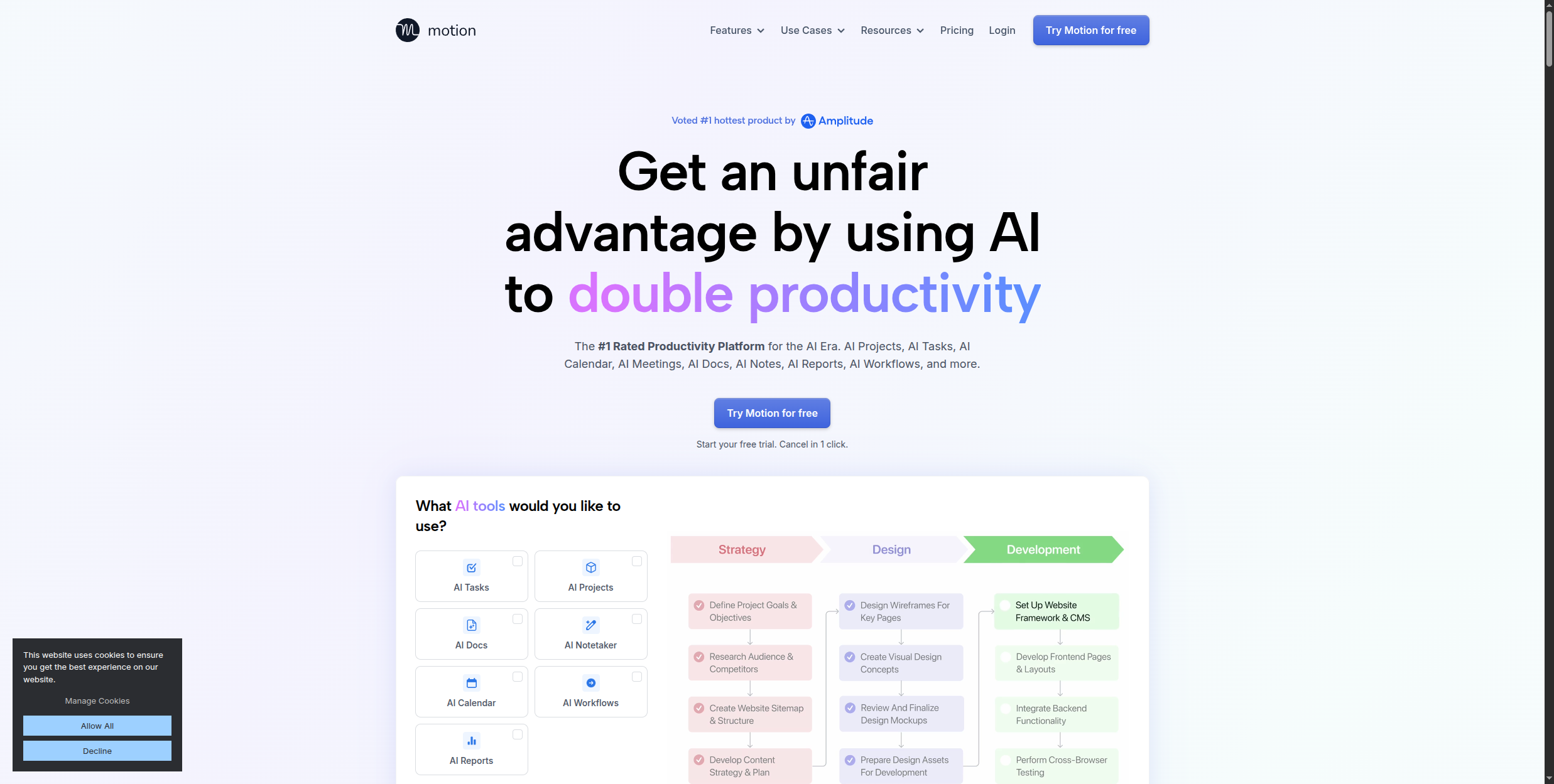 Motion AI task and project auto-scheduling