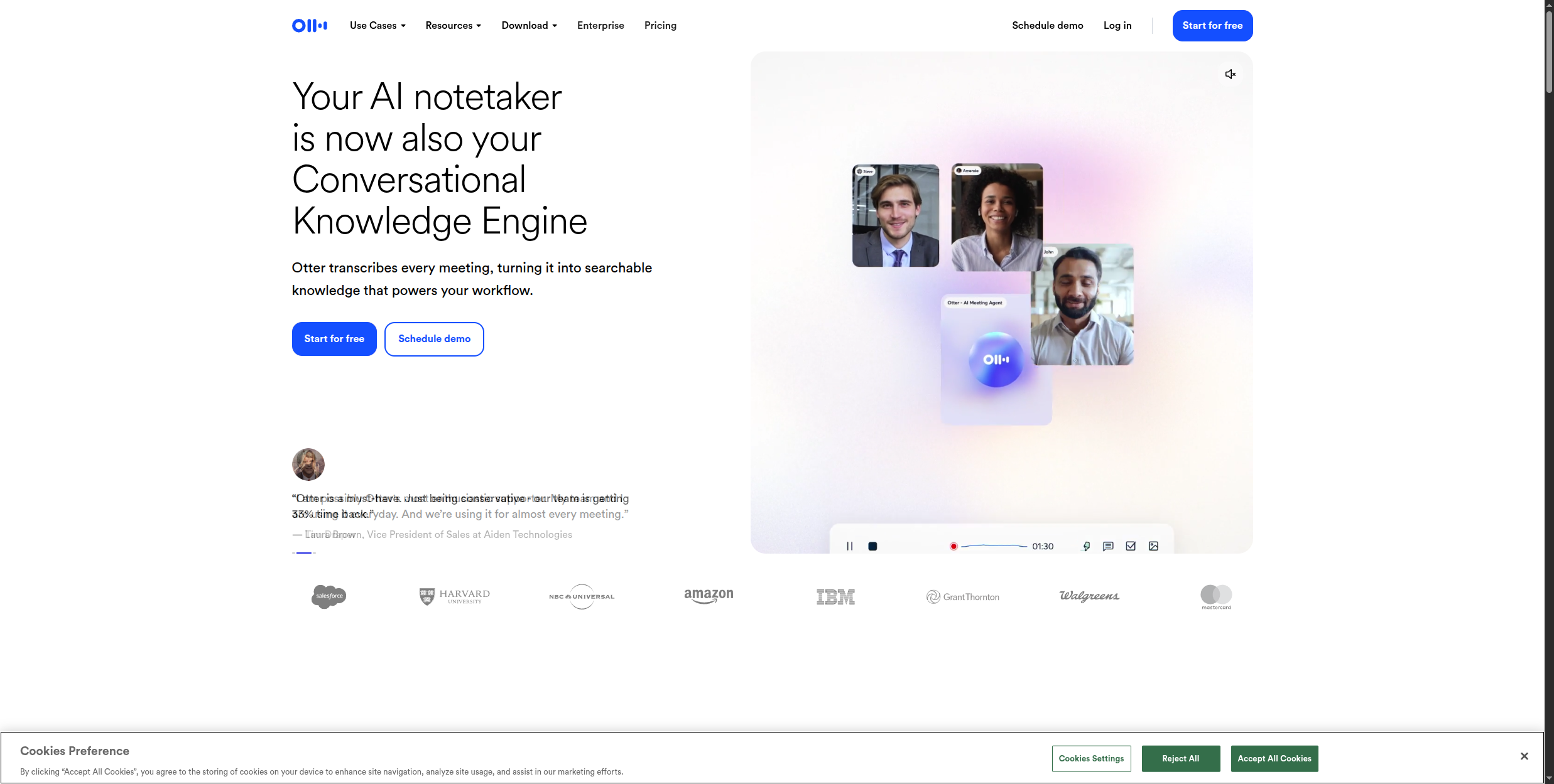 Otter.ai meeting transcription and AI notes