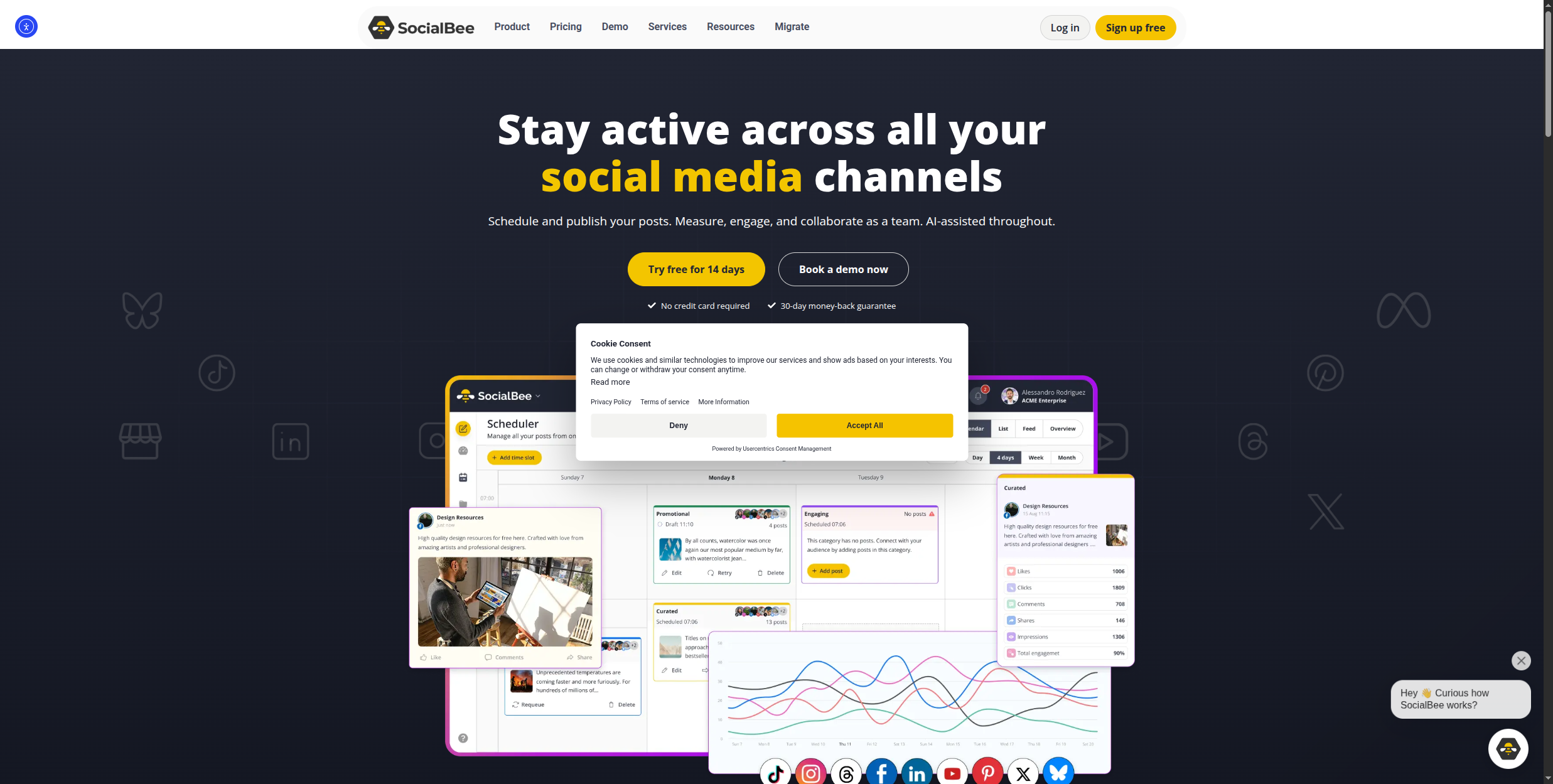 SocialBee content variety and recycling tool