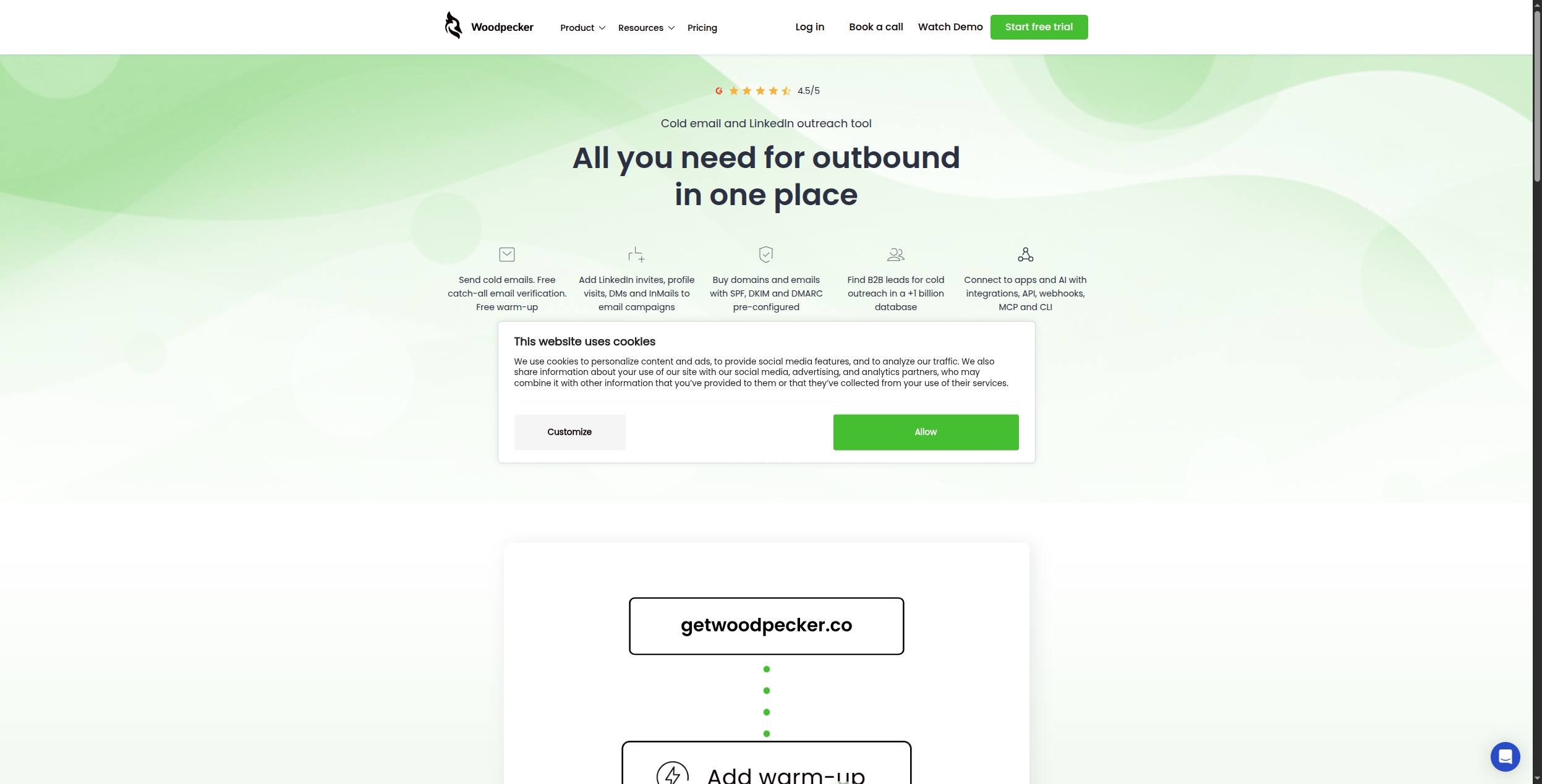 Woodpecker cold email outreach platform
