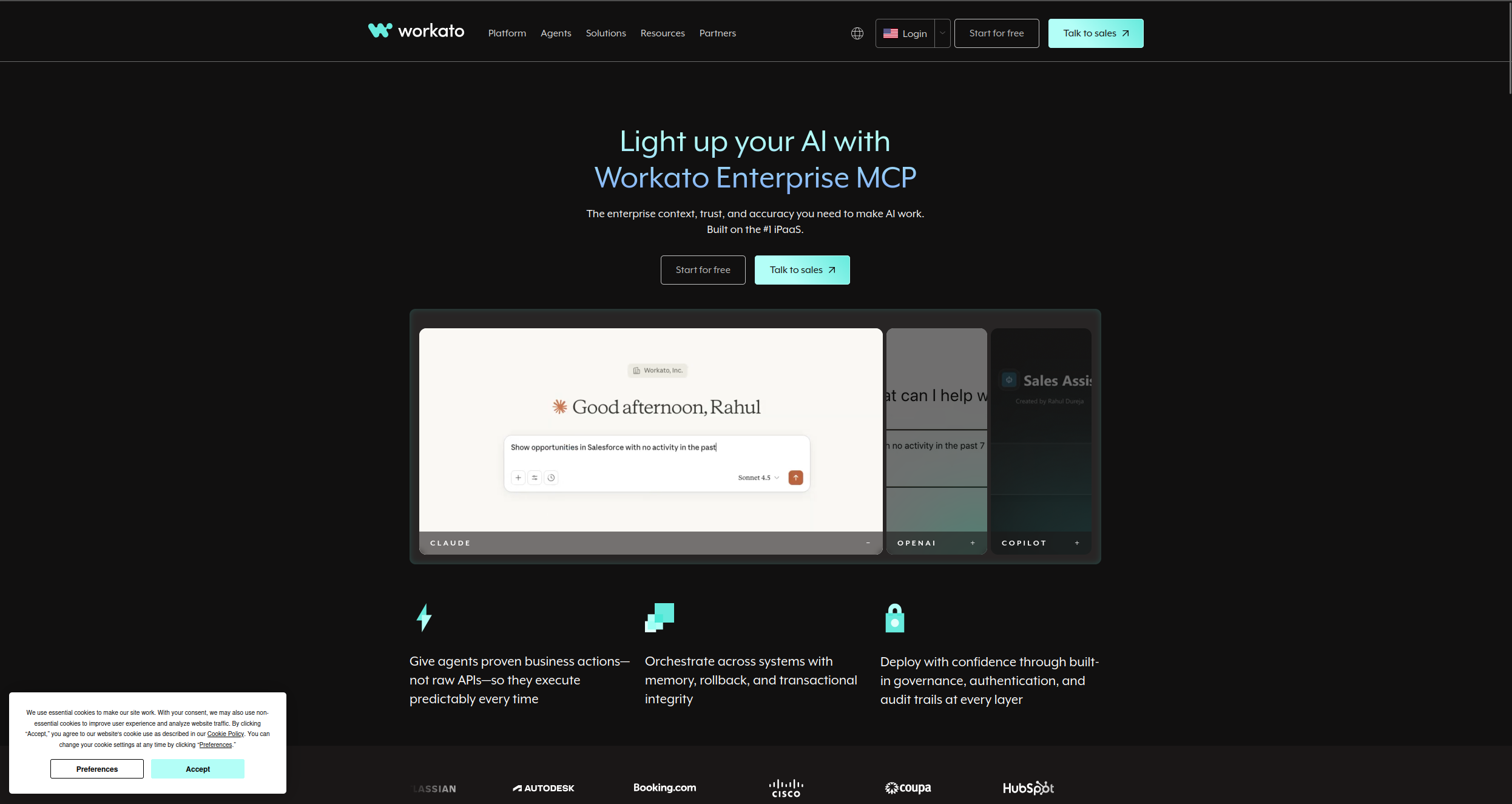 Workato dashboard